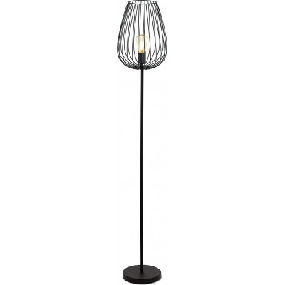 Lampadaire Eglo 6W 2200K Lumière très chaude. LED dimmable via Smart Home Salle à manger, chambre et hall. Style vintage. Acier et Cristal. Couleur noir