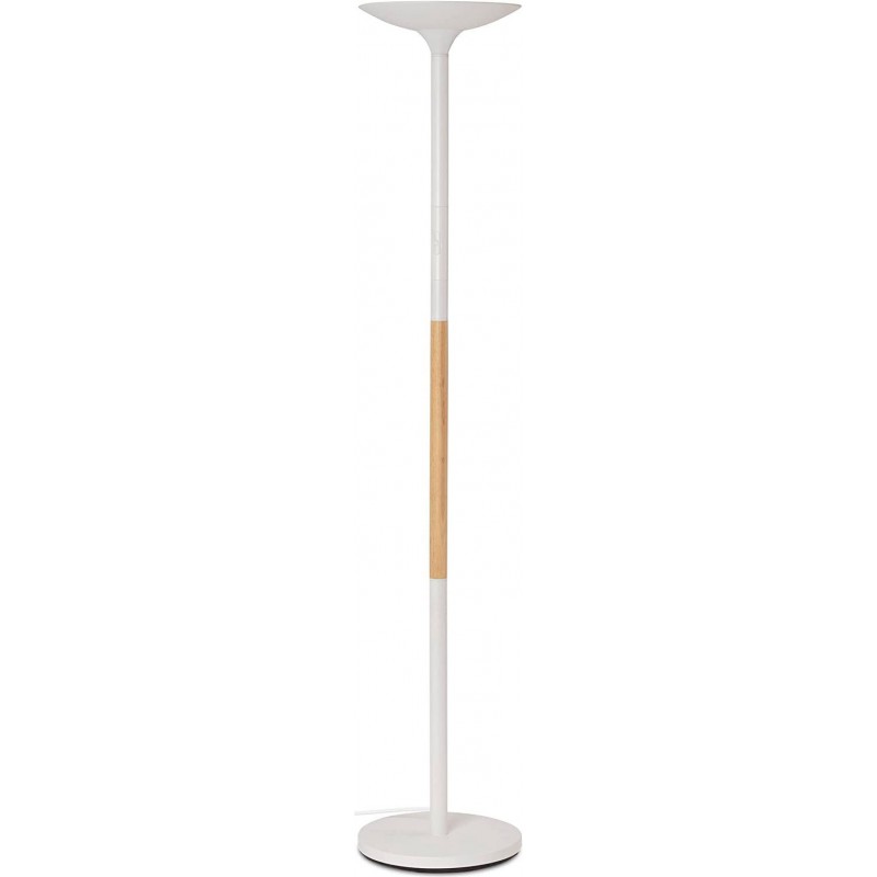 257,95 € Free Shipping | Floor lamp 44W Extended Shape 80×40 cm. Dimmable LED Living room, bedroom and lobby. Nordic Style. Metal casting and Wood. White Color