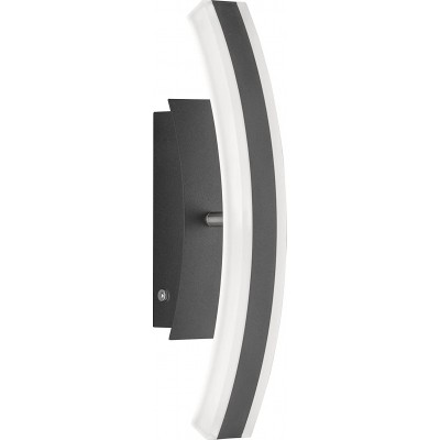 Aplique de pared interior Forma Alargada 37×11 cm. LED regulable Salón, comedor y dormitorio. Metal. Color negro