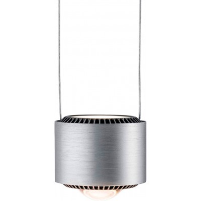 Hanging lamp 8W Cylindrical Shape 10×10 cm. Dimmable LED Living room, bedroom and lobby. Aluminum. Aluminum Color