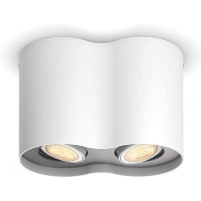 Refletor interno Philips 10W 19×12 cm. Refletor LED duplo ajustável. Alexa e Google Home Cor branco