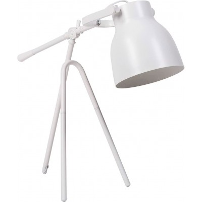 Lámpara de sobremesa Forma Cónica 54×24 cm. Trípode de sujección Comedor, dormitorio y vestíbulo. Color blanco