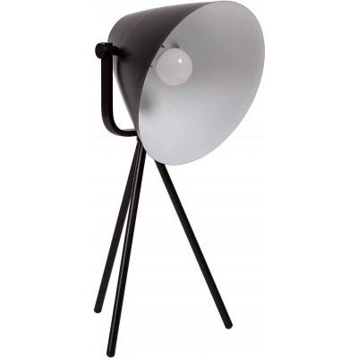 Lampe de table 40W Façonner Conique 62×30 cm. Posé sur trépied Salle, salle à manger et chambre. PMMA. Couleur noir