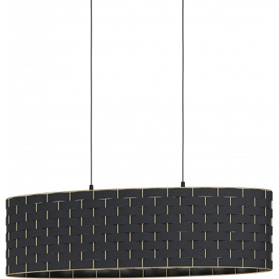 166,95 € Free Shipping | Hanging lamp Eglo 40W 110×78 cm. 2 points of light Metal casting and textile. Black Color