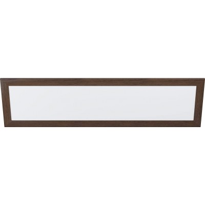 174,95 € Free Shipping | LED panel Eglo 32W LED Rectangular Shape 125×35 cm. LED with decorative frame Kitchen and hall. Wood. Brown Color