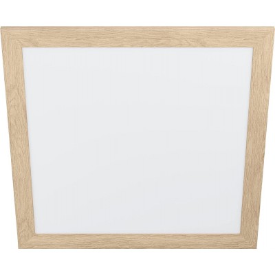 LED面板 Eglo LED 正方形 形状 65×65 cm. 装饰框 厨房 和 大厅. 有机玻璃 和 木头. 浅褐色的 颜色
