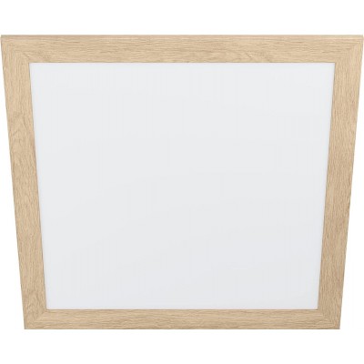 146,95 € Free Shipping | LED panel Eglo LED 65×65 cm. Decorative frame Pmma and wood. Beige Color