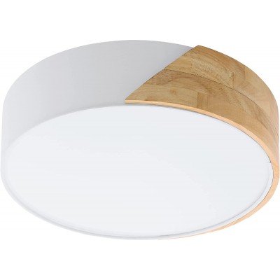 181,95 € Free Shipping | Indoor ceiling light Eglo 28W Round Shape Ø 40 cm. 2 points of light Dining room, bedroom and lobby. Modern Style. PMMA, Metal casting and Wood. White Color