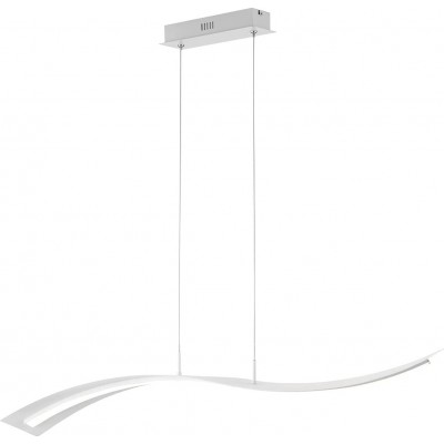Lámpara colgante Trio 35W Forma Alargada 150×115 cm. LED regulable Salón, comedor y vestíbulo. Metal. Color blanco