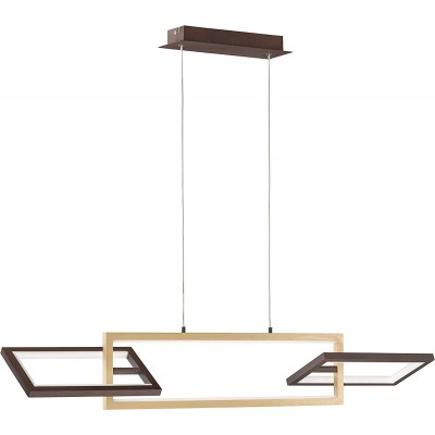 Hanging lamp 26W Square Shape 150×101 cm. Dining room, bedroom and lobby. Modern Style. PMMA and Metal casting. Brown Color