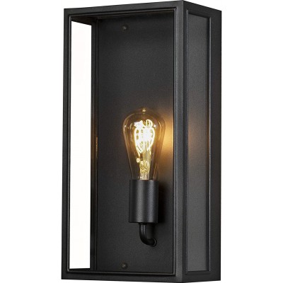 149,95 € Envío gratis | Aplique de pared exterior 60W 40×21 cm. Cristal. Color negro