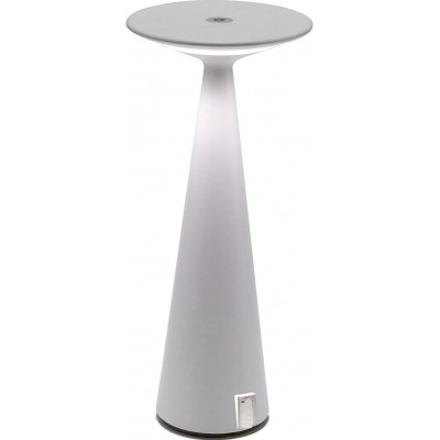 Lâmpada de mesa 2W 29×13 cm. Conexão USB Sala de estar, sala de jantar e quarto. Alumínio e PMMA. Cor branco