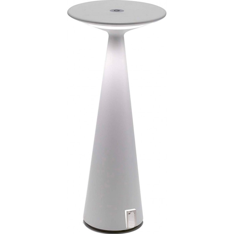 238,95 € Envio grátis | Lâmpada de mesa 2W 29×13 cm. Conexão USB Sala de estar, sala de jantar e quarto. Alumínio e PMMA. Cor branco