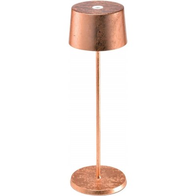 Lampe de table 2W Façonner Cylindrique 35×11 cm. LED dimmables Salle, salle à manger et chambre. Aluminium. Couleur cuivre
