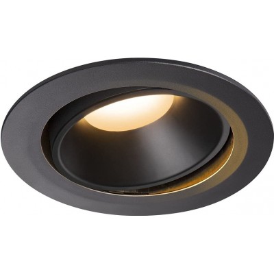 Iluminação embutida 37W 19×19 cm. LED reguláveis Policarbonato. Cor preto