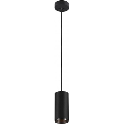 163,95 € Free Shipping | Hanging lamp Cylindrical Shape 19×9 cm. Position adjustable LED Dining room, bedroom and lobby. Modern Style. Aluminum and PMMA. Black Color