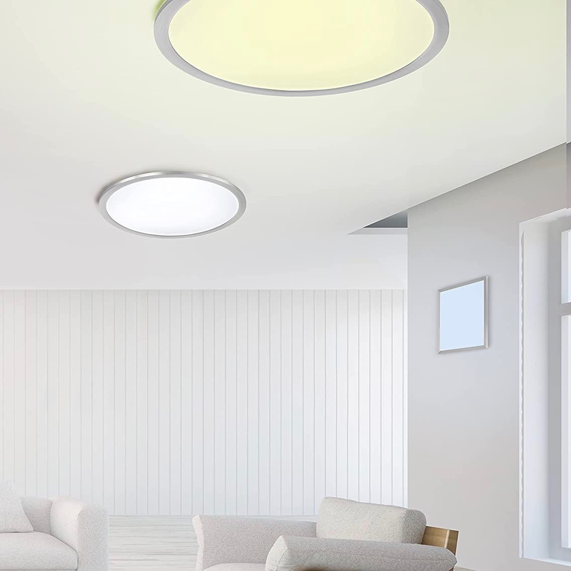 151,95 € Envio grátis | Luz de teto interna Trio 20W 40×40 cm. Metais. Cor níquel