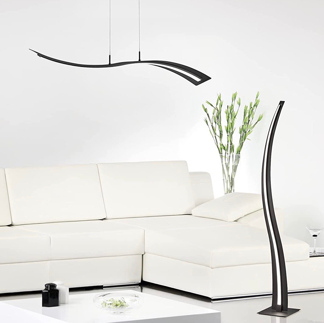 265,95 € Envio grátis | Lâmpada pendurada Trio 150×115 cm. LED reguláveis Metais. Cor preto