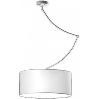 Lampada a sospensione Forma Cilindrica 120×50 cm. Soggiorno, sala da pranzo e camera da letto. Stile moderno. Metallo e Tessile. Colore bianca
