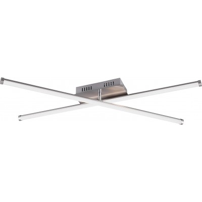 108,95 € Free Shipping | Ceiling lamp Reality 8W Extended Shape 82×12 cm. 2 lighting bars Living room, dining room and bedroom. Metal casting. Nickel Color