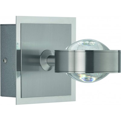 Applique murale d'intérieur 9W 12×12 cm. Sortie lumineuse bidirectionnelle Métal. Couleur nickel