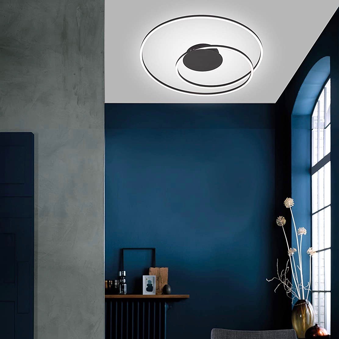 195,95 € Spedizione Gratuita | Lampada da soffitto 37W 68×68 cm. Pmma e metallo. Colore nero