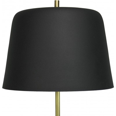 Lámpara de sobremesa 25W Forma Cilíndrica 31×29 cm. Trípode de sujeción Salón, comedor y dormitorio. Metal y Latón. Color negro