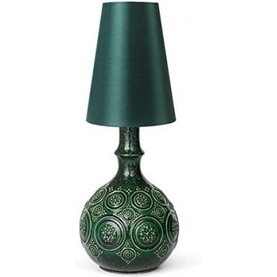 Lâmpada de mesa Forma Cônica 34×18 cm. Sala de estar, sala de jantar e quarto. Estilo clássico. Cerâmica. Cor verde