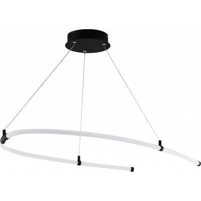 Hanging lamp Eglo 30W Round Shape 120×97 cm. Dining room, bedroom and lobby. Modern Style. Steel and PMMA. Black Color