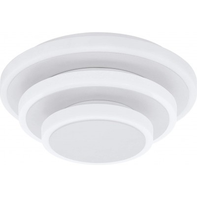 148,95 € Free Shipping | Indoor ceiling light Eglo Round Shape 25×25 cm. Living room, dining room and bedroom. Modern Style. Steel and PMMA. White Color