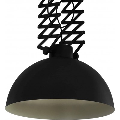Lámpara colgante Eglo Forma Esférica 110×45 cm. Regulable en altura Salón, dormitorio y vestíbulo. Estilo industrial. Acero. Color negro