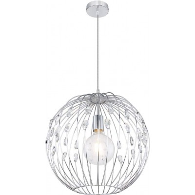 152,95 € Free Shipping | Hanging lamp 60W Spherical Shape 120 cm. Living room, dining room and bedroom. Plated chrome Color