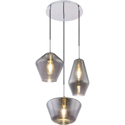 238,95 € Free Shipping | Hanging lamp 60W 120 cm. Triple focus Living room, dining room and bedroom. Glass. Gray Color
