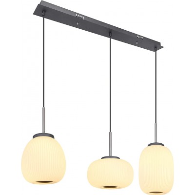 253,95 € Free Shipping | Hanging lamp 45W Spherical Shape 120×93 cm. 3 points of light Living room, bedroom and lobby. Crystal, Metal casting and Nickel Metal. Gray Color