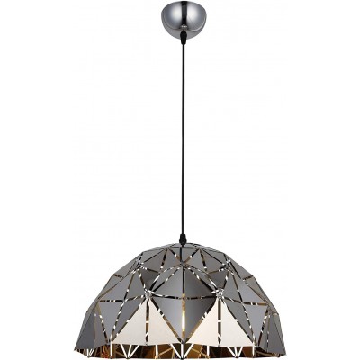 Lámpara colgante 40W Forma Esférica 36×36 cm. Salón, comedor y dormitorio. Metal. Color cromado
