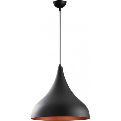Lampada a sospensione 100W Forma Conica 45×45 cm. Soggiorno, sala da pranzo e atrio. Metallo. Colore nero