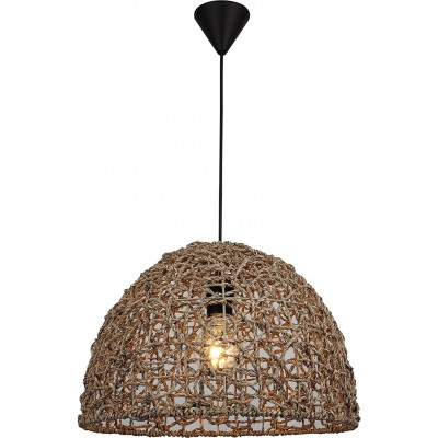 212,95 € Free Shipping | Hanging lamp 40W 42×42 cm. Metal casting. Brown Color