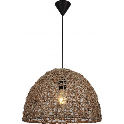 222,95 € Free Shipping | Hanging lamp 40W Spherical Shape 42×42 cm. Living room, bedroom and lobby. Metal casting. Brown Color
