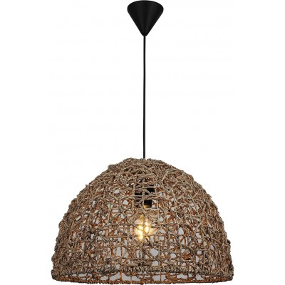 Hanging lamp 40W 37×37 cm. Metal casting. Brown Color