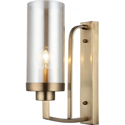 175,95 € Free Shipping | Indoor wall light 40W Cylindrical Shape 36×25 cm. Living room, dining room and lobby. Crystal and Metal casting. Golden Color