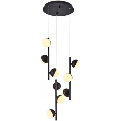 209,95 € Free Shipping | Hanging lamp 27W Spherical Shape 120×35 cm. 9 LED light points Living room, dining room and lobby. Acrylic and Metal casting. Black Color