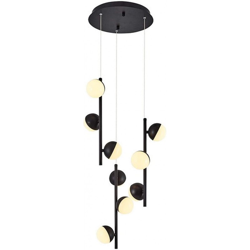 199,95 € Envoi gratuit | Lampe à suspension 27W 120×35 cm. 9 points lumineux à LED Acrylique et métal. Couleur noir