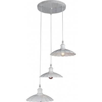Hanging lamp 40W Round Shape 95×35 cm. Triple focus Living room, dining room and bedroom. Metal casting. White Color