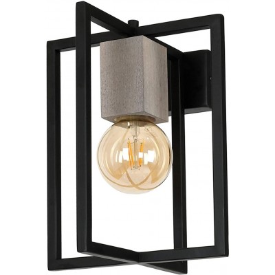 146,95 € Spedizione Gratuita | Lampada da parete per interni 35×25 cm. Metallo e legna. Colore nero