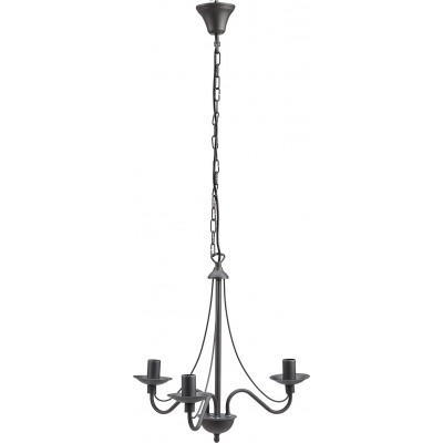 Lampadario 108×50 cm. 3 punti luce Soggiorno, sala da pranzo e camera da letto. Metallo. Colore grigio