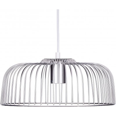 Lampada a sospensione 40W Forma Cilindrica 133×32 cm. Soggiorno, sala da pranzo e atrio. Metallo. Colore cromato