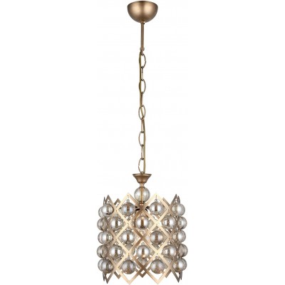 吊灯 圆柱型 形状 85×22 cm. 客厅, 饭厅 和 卧室. 水晶, 金属 和 玻璃. 铜 颜色