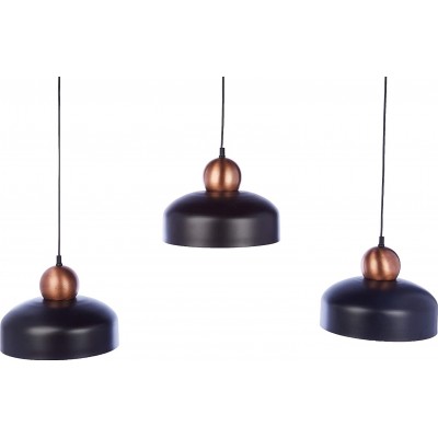 221,95 € Free Shipping | Hanging lamp Round Shape 110×80 cm. Triple focus Living room, dining room and lobby. Metal casting. Black Color