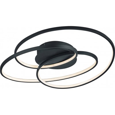 222,95 € Free Shipping | Ceiling lamp Trio 38W Round Shape 60×43 cm. Living room, dining room and lobby. Modern Style. Metal casting. Black Color