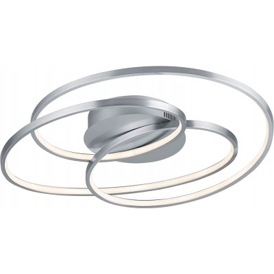 Ceiling lamp Trio 38W Round Shape 60×43 cm. Dining room, bedroom and lobby. Modern Style. Metal casting. Nickel Color